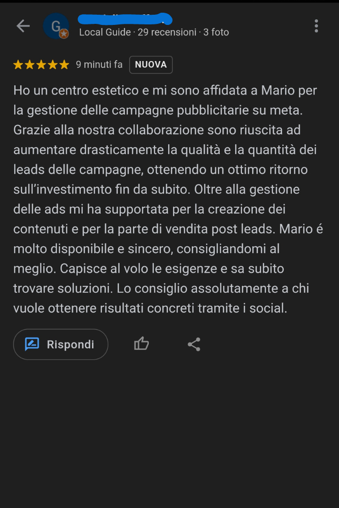 Recensione centro estetico